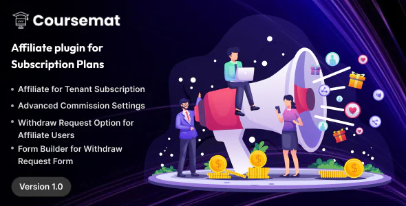 Coursemat Affiliate Plugin – Sell Subscription Plans to Tenants