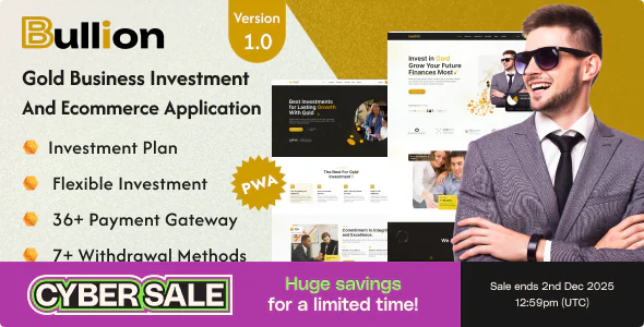 Bullion – Gold HYIP Investment And Ecommerce Application