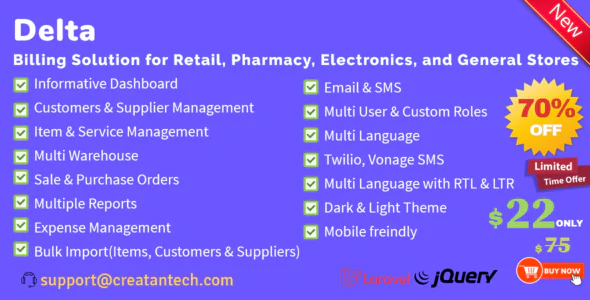 Delta – Invoicing, POS, Billing Inventory Management System with GST CRM
