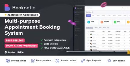 [19 Add-ons ] Booknetic - WordPress Booking Plugin for Appointment Scheduling