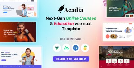 Acadia - University Online Course Vue Nuxt 3 Template