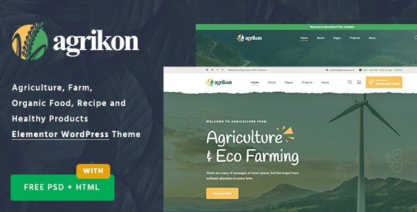 Agrikon - Organic Food Agriculture WooCommerce Theme Agrikon - Organic Food Agriculture WooCommerce Theme