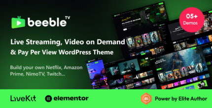 Beeble - Live Streaming, Video on Demand Pay Per View WordPress Theme