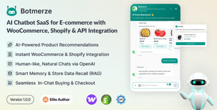 BotMerze – AI Chatbot SaaS for E-commerce with WooCommerce, Shopify API Integration