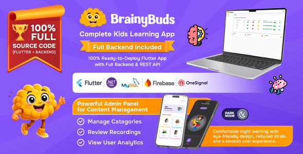 BrainyBuds App Flutter(Full App + Admin Panel) BrainyBuds App Flutter(Full App + Admin Panel)