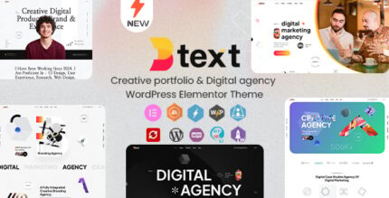 Btext - Creative Portfolio Digital Agency WordPress Elementor Theme