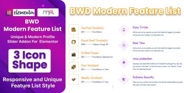 BWD Modern Feature List Addon For Elementor BWD Modern Feature List Addon For Elementor