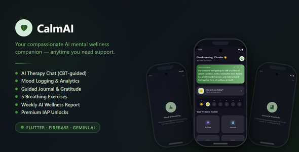 CalmAI - AI Mental Health Wellness Companion App (Flutter) CalmAI - AI Mental Health Wellness Companion App (Flutter)
