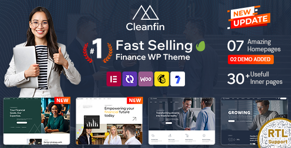 Cleanfin - Finance Consulting WordPress Theme + RTL Cleanfin - Finance Consulting WordPress Theme + RTL
