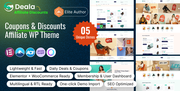 Deala – Coupons and Deals Affiliate WordPress Theme Deala – Coupons and Deals Affiliate WordPress Theme