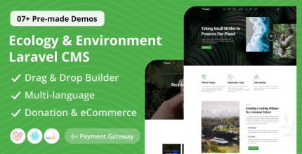 Ecozone - Ecology Environment Laravel CMS With Live Page Builder