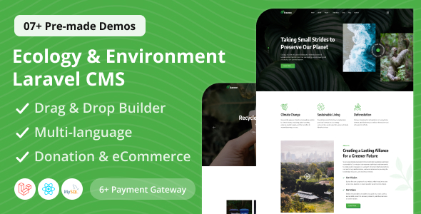Ecozone - Ecology Environment Laravel CMS With Live Page Builder Ecozone - Ecology Environment Laravel CMS With Live Page Builder