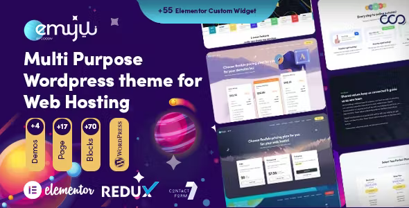 Emyui - Multipurpose Web Hosting WordPress Theme 2.6 Emyui - Multipurpose Web Hosting WordPress Theme 2.6