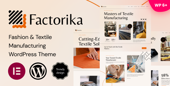 Factorika - Fashion Textile Manufacturing WordPress Theme Factorika - Fashion Textile Manufacturing WordPress Theme