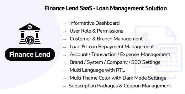 FinanceLend SaaS - Loan Management Solution