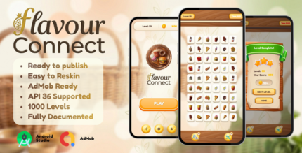 Flavour Connect | Android Food Matching Puzzle Game - AdMob Publish Ready