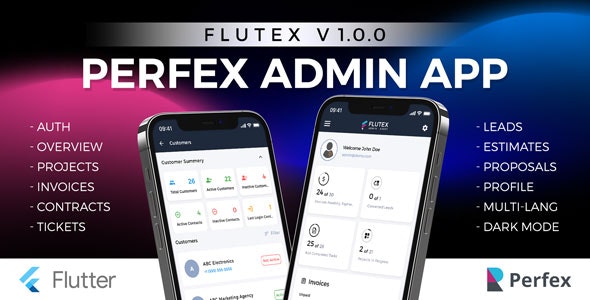 Flutex - Perfex CRM Admin/Staff Mobile App for Android IOS | Flutter App with API Module Included