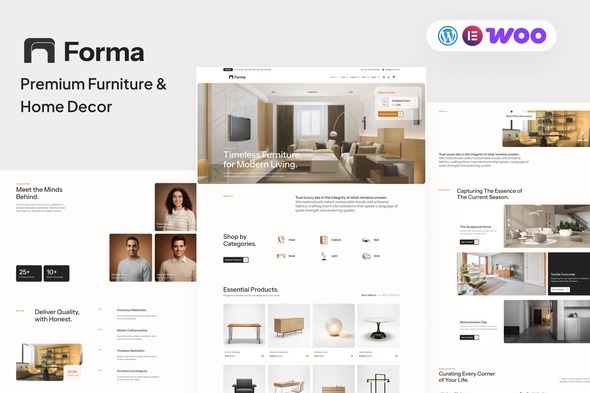 Forma - Home Furniture WooCommerce Elementor Pro Template Kit Forma - Home Furniture WooCommerce Elementor Pro Template Kit