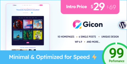Gicon - Modern Lightweight Blog for WordPress