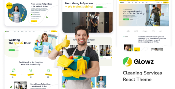Glowz - Cleaning Services React Template Glowz - Cleaning Services React Template