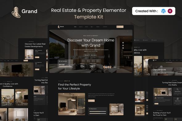 Grand - Real Estate Property Elementor Template Kit Grand - Real Estate Property Elementor Template Kit