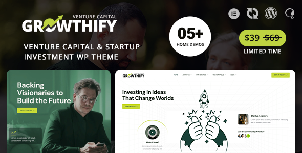 Growthify – Venture Capital Startup Investment WordPress Theme Growthify – Venture Capital Startup Investment WordPress Theme