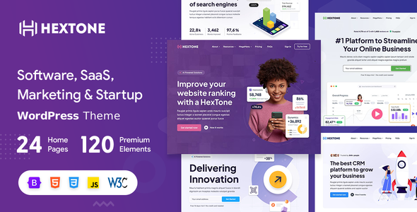 HexTone - Software, SaaS Startup WordPress Theme HexTone - Software, SaaS Startup WordPress Theme