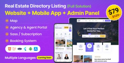 Homeco - Real Estate Directory Listing Laravel Script with Flutter Mobile App (Bundle)