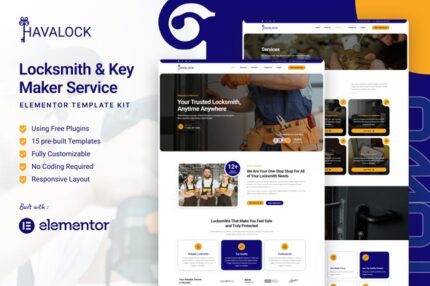 HavaLock - Locksmith & Key Maker Service Elementor Template Kit Free