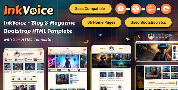 InkVoice - Creative Blog Magazine Bootstrap HTML Template