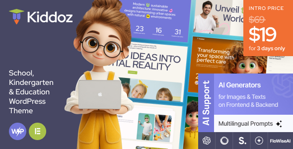 Kiddoz - School, Kindergarten Education WordPress Theme Kiddoz - School, Kindergarten Education WordPress Theme