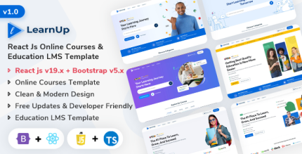 LearnUp - React Js Online Courses Education LMS Template