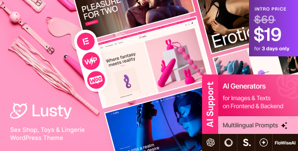 Lusty - Sex Shop, Toys Lingerie WordPress Theme Lusty - Sex Shop, Toys Lingerie WordPress Theme