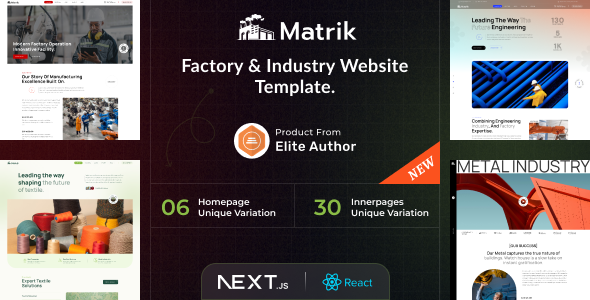 Matrik - Factory Industry React NextJS Template Matrik - Factory Industry React NextJS Template