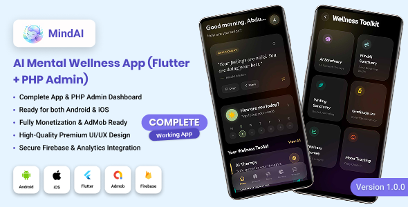 MindAI - Mental Health and Wellness Flutter App MindAI - Mental Health and Wellness Flutter App