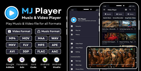 MJ Player Music Video Player with AdMob Facebook Ads Android MJ Player Music Video Player with AdMob Facebook Ads Android