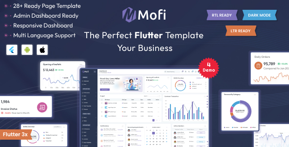 Mofi - Multipurpose Flutter Admin Panel Dashboard Template | Flutter UI Kit Mofi - Multipurpose Flutter Admin Panel Dashboard Template | Flutter UI Kit