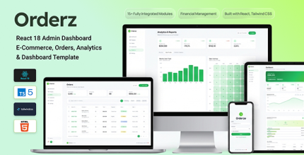 Orderze - React 18 Admin Dashboard | E-Commerce, Orders, Analytics Dashboard Template