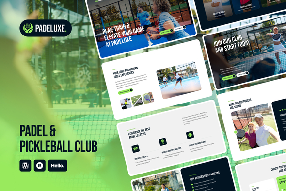 Padeluxe - Sports Club Training Academy Elementor Template Kit Padeluxe - Sports Club Training Academy Elementor Template Kit