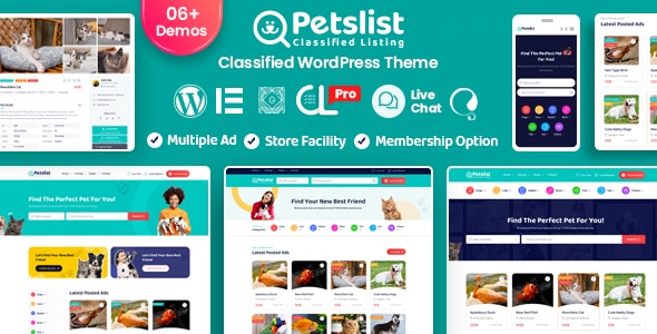Petslist – Pet listing WordPress Theme Petslist – Pet listing WordPress Theme