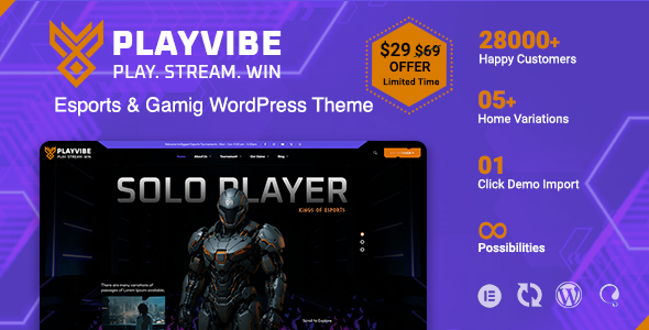 Playvibe - Esports Gaming WordPress Theme Playvibe - Esports Gaming WordPress Theme