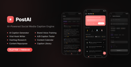 PostAI - AI Social Media Caption Generator Content Creator Flutter App (Android iOS)