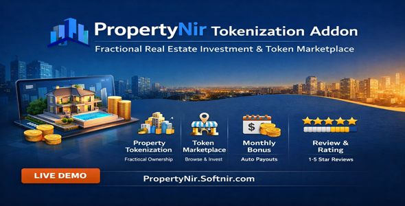 PropertyNir – Tokenization Addon for Fractional Real Estate Investment Marketplace PropertyNir – Tokenization Addon for Fractional Real Estate Investment Marketplace