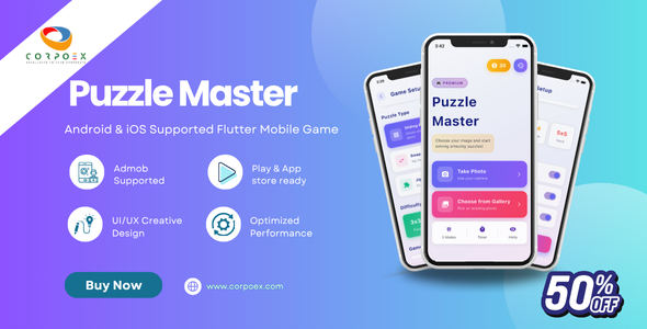 Puzzle Master - Flutter Game with Admob Support Puzzle Master - Flutter Game with Admob Support