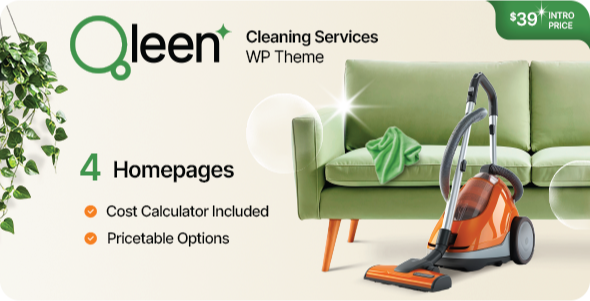 Qleen - Cleaning Services WordPress Theme Qleen - Cleaning Services WordPress Theme