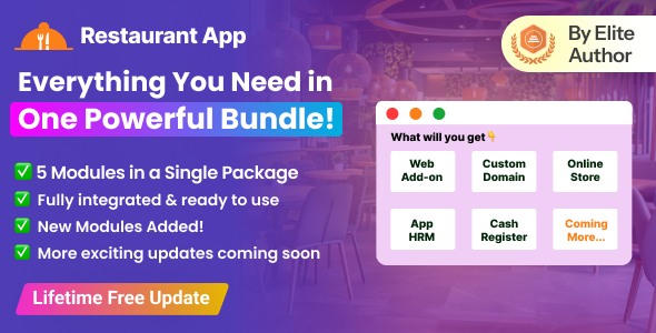Restaurant App all-on one Bundle Module Restaurant App all-on one Bundle Module