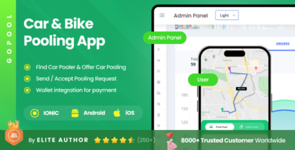 Ride Sharing Carpooling Full Application | Bike Pooling Car Sharing App | Gopool