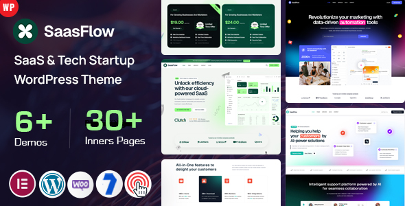 Saasflow - SaaS Tech Startup WordPress Theme Saasflow - SaaS Tech Startup WordPress Theme