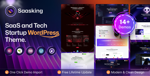 Saasking - SaaS Tech Startup WordPress Theme Saasking - SaaS Tech Startup WordPress Theme