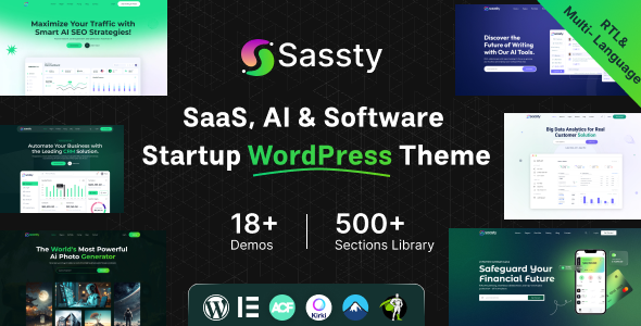 Sassty - Sass Startup Software Business WordPress Theme Sassty - Sass Startup Software Business WordPress Theme